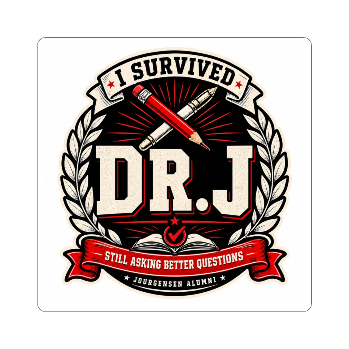 I Survived Dr. J Alumni Sticker: Illustrated Badge