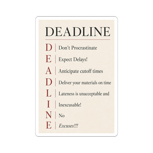 DEADLINE Journalist Sticker: No Excuses
