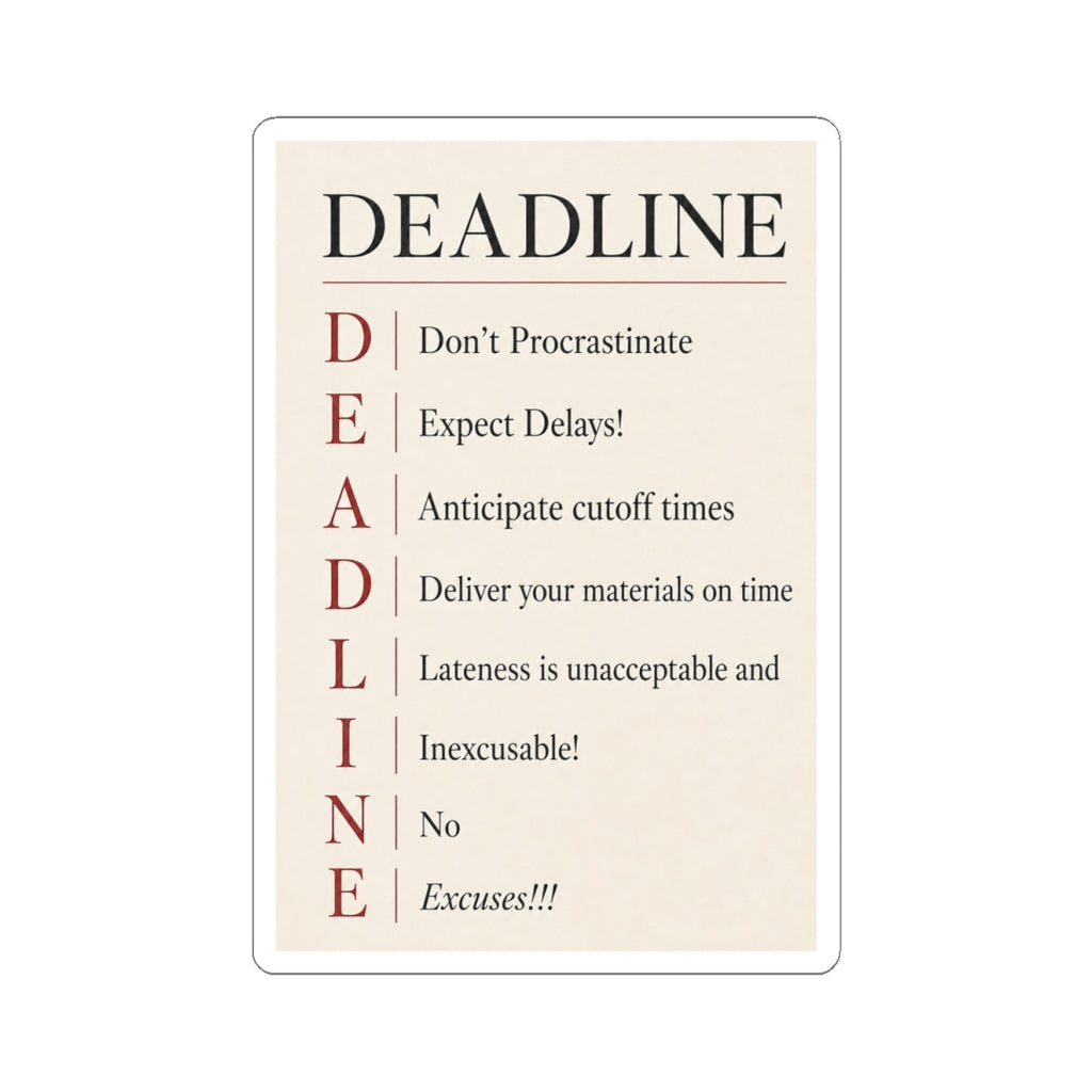 DEADLINE Journalist Sticker: No Excuses