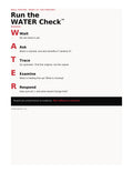 WATER Check classroom wall poster showing the five steps: Wait, Ask, Trace, Examine, Respond